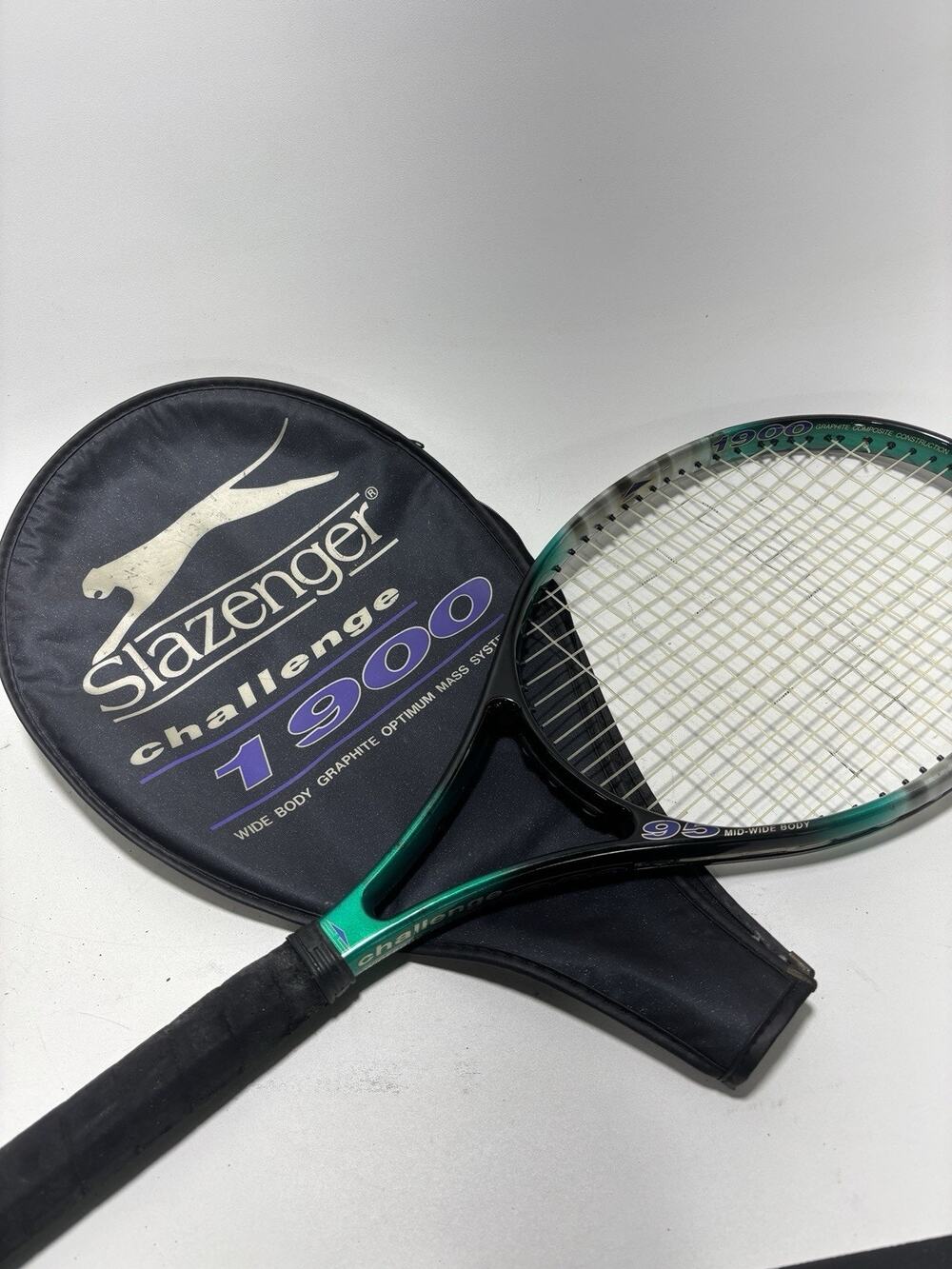 Slazenger Challenge 1900 Tennis Racket Graphite Widebody w Cover
